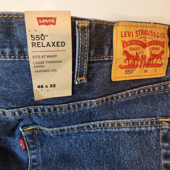 Levis 550 Jeans Mens 46 X 32 Big Tall Relaxed Fit Denim Pants Casual Loose New - Picture 4 of 9